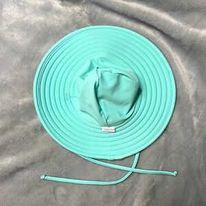 Ruffle Butts Baby Sun Hat Bucket Hat Light Blue Aqua 0- 12m UPF Protection